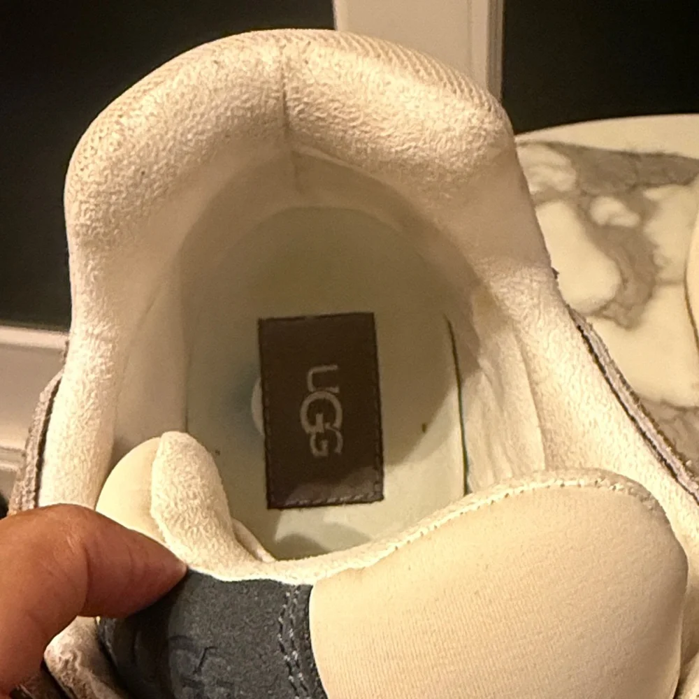 UGG Two-Tone Tan and Navy Suede Sneakers - Picture 2 of 4